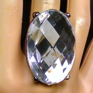 Vintage Large Dome Rhinestones Sexy Cocktail Ring